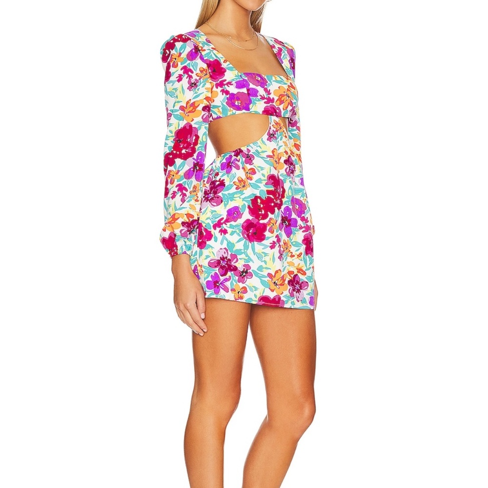 Floral Cut-Out Mini Dress